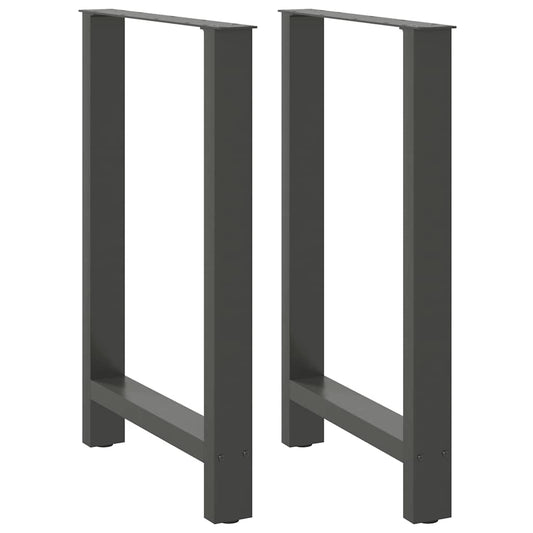 Gambe per tavolo da bar antracite 2 pz 60x(90-91) cm in acciaio