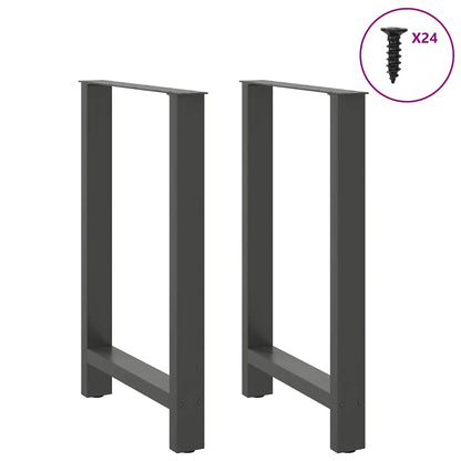 Gambe per tavolo da bar antracite 2 pz 60x(90-91) cm in acciaio