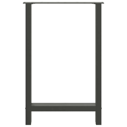 Gambe per tavolo da bar antracite 2 pz 60x(90-91) cm in acciaio