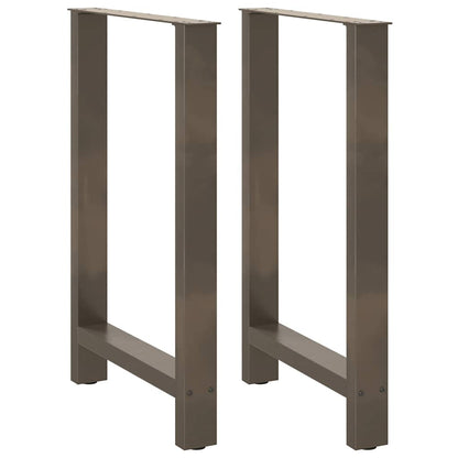 Gambe per Tavolino Acciaio Naturale 2 pz 60x(90-91) cm Acciaio - homemem39
