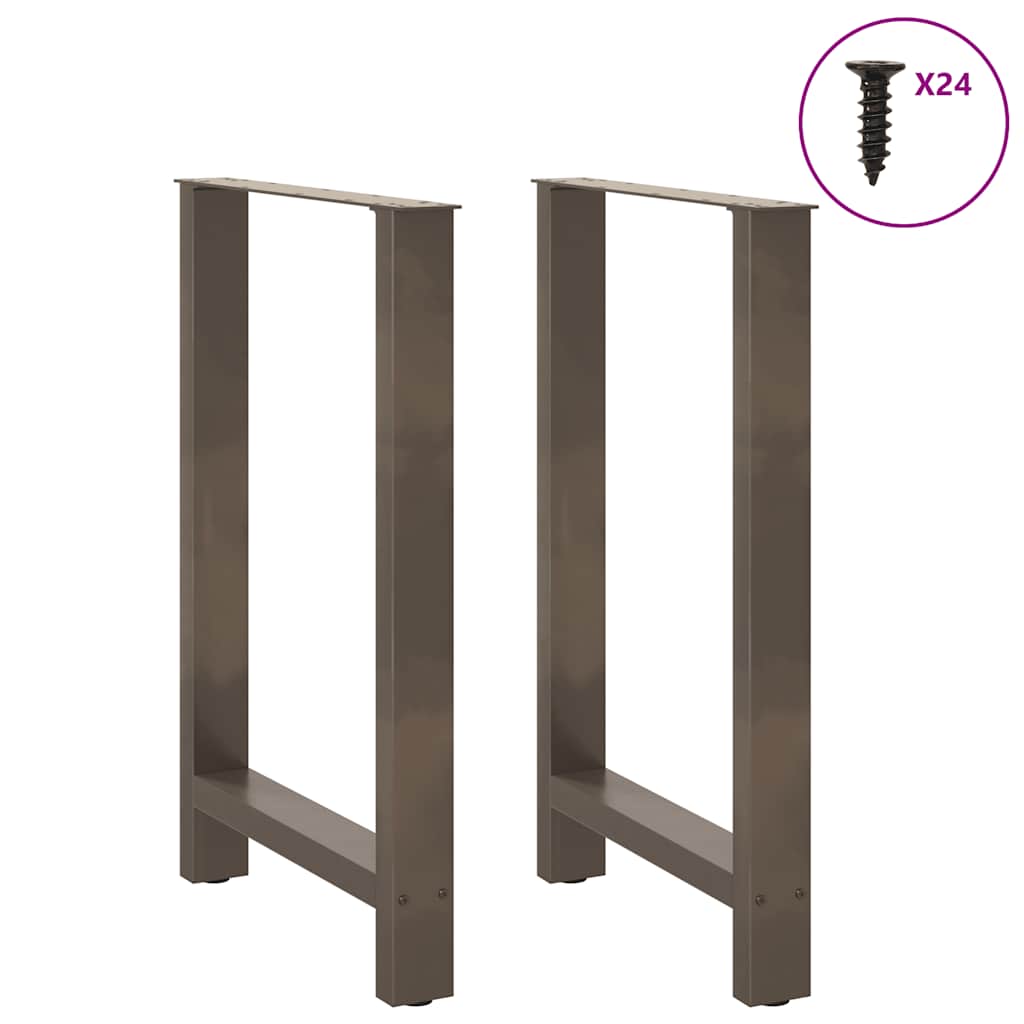 Gambe per Tavolino Acciaio Naturale 2 pz 60x(90-91) cm Acciaio - homemem39