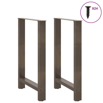 Gambe per Tavolino Acciaio Naturale 2 pz 60x(90-91) cm Acciaio - homemem39