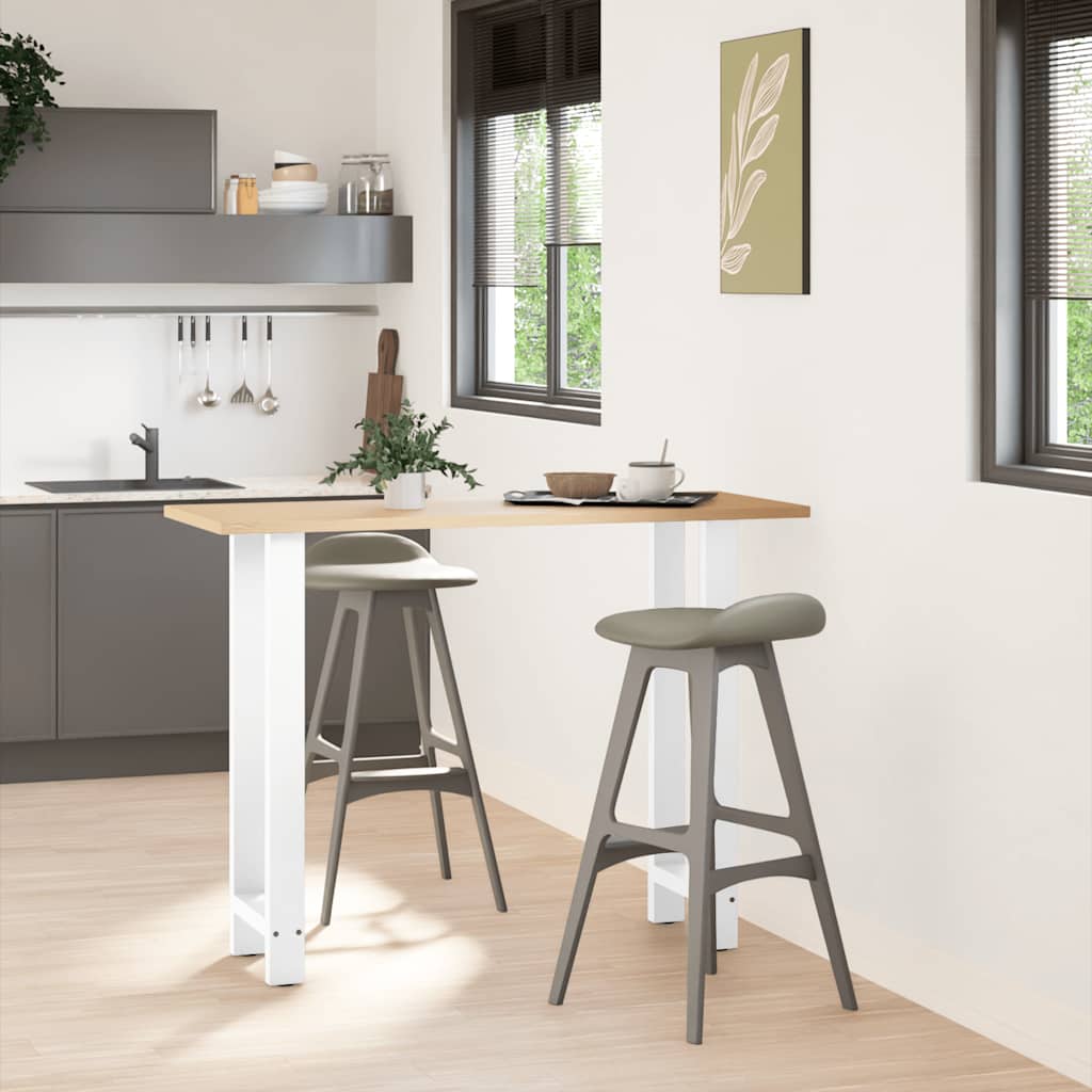 Gambe per tavolo da bar bianche 2 pz 40x(100-101) cm in acciaio