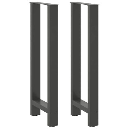Gambe per tavolo da bar antracite 2 pz 40x(100-101) cm