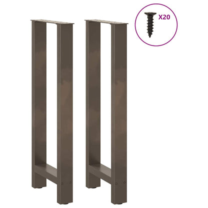 Gambe per tavolo da bar in acciaio naturale 2 pz 40x(100-101) cm in acciaio