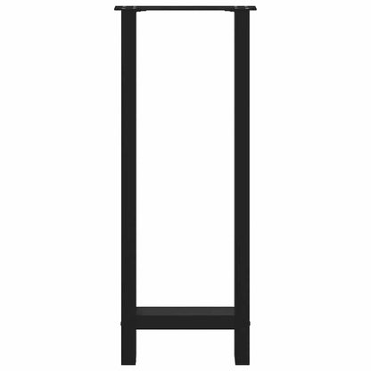 Gambe per Tavolino Nero 2 pz 50x(100-101) cm Acciaio