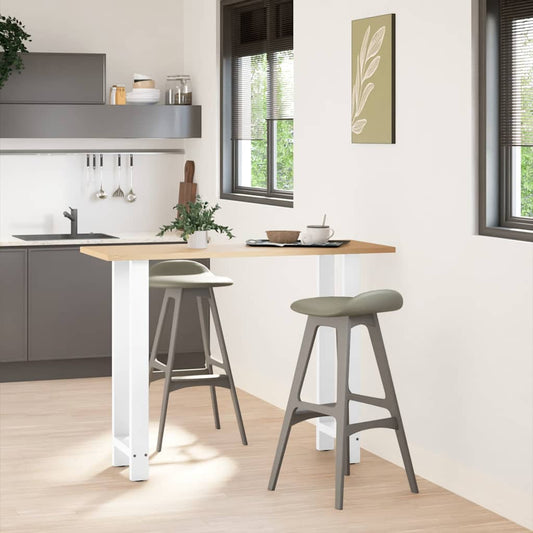 Gambe per tavolo da bar bianche 2 pz 50x(100-101) cm in acciaio