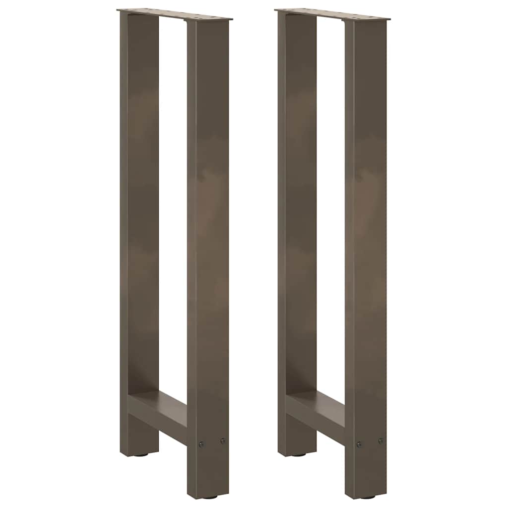 Gambe per Tavolino Acciaio Naturale 2 pz 50x(100-101)cm Acciaio - homemem39