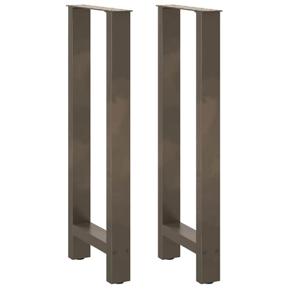 Gambe per Tavolino Acciaio Naturale 2 pz 50x(100-101)cm Acciaio - homemem39