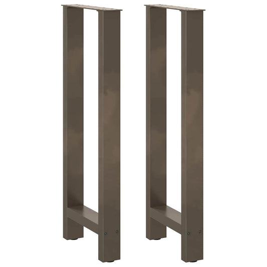Gambe per Tavolino Acciaio Naturale 2 pz 50x(100-101)cm Acciaio - homemem39