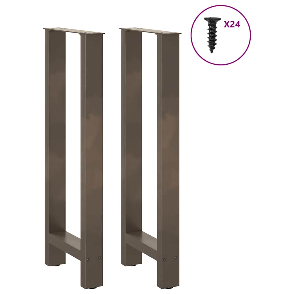 Gambe per Tavolino Acciaio Naturale 2 pz 50x(100-101)cm Acciaio - homemem39