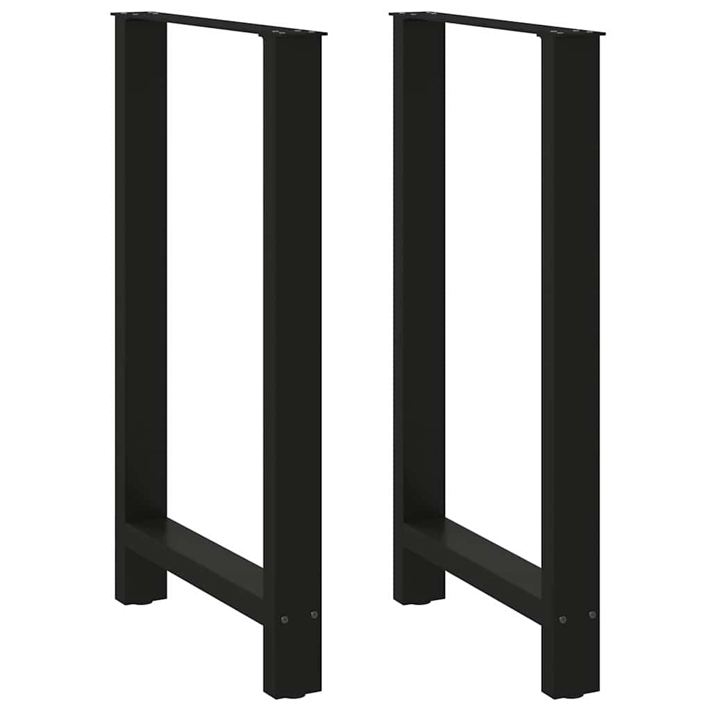 Gambe per Tavolino Nero 2 pz 60x(100-101) cm Acciaio - homemem39