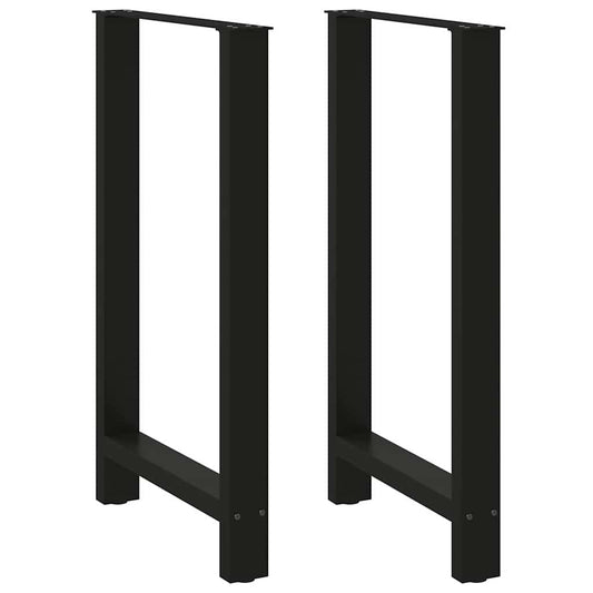 Gambe per Tavolino Nero 2 pz 60x(100-101) cm Acciaio - homemem39