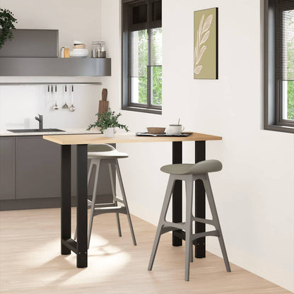Gambe per Tavolino Nero 2 pz 60x(100-101) cm Acciaio - homemem39