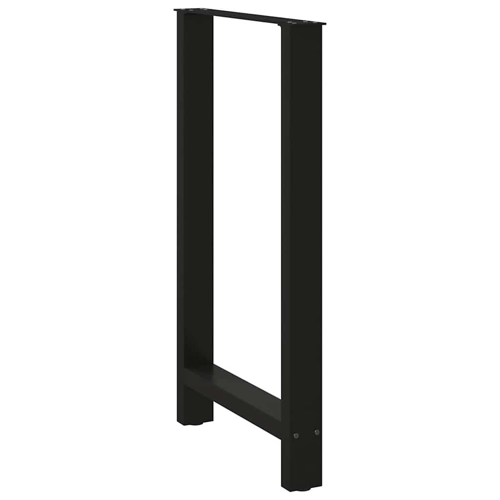 Gambe per Tavolino Nero 2 pz 60x(100-101) cm Acciaio - homemem39