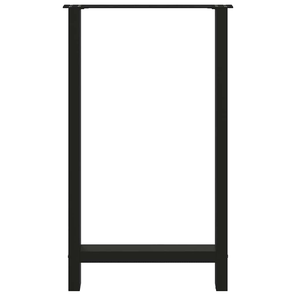 Gambe per Tavolino Nero 2 pz 60x(100-101) cm Acciaio - homemem39