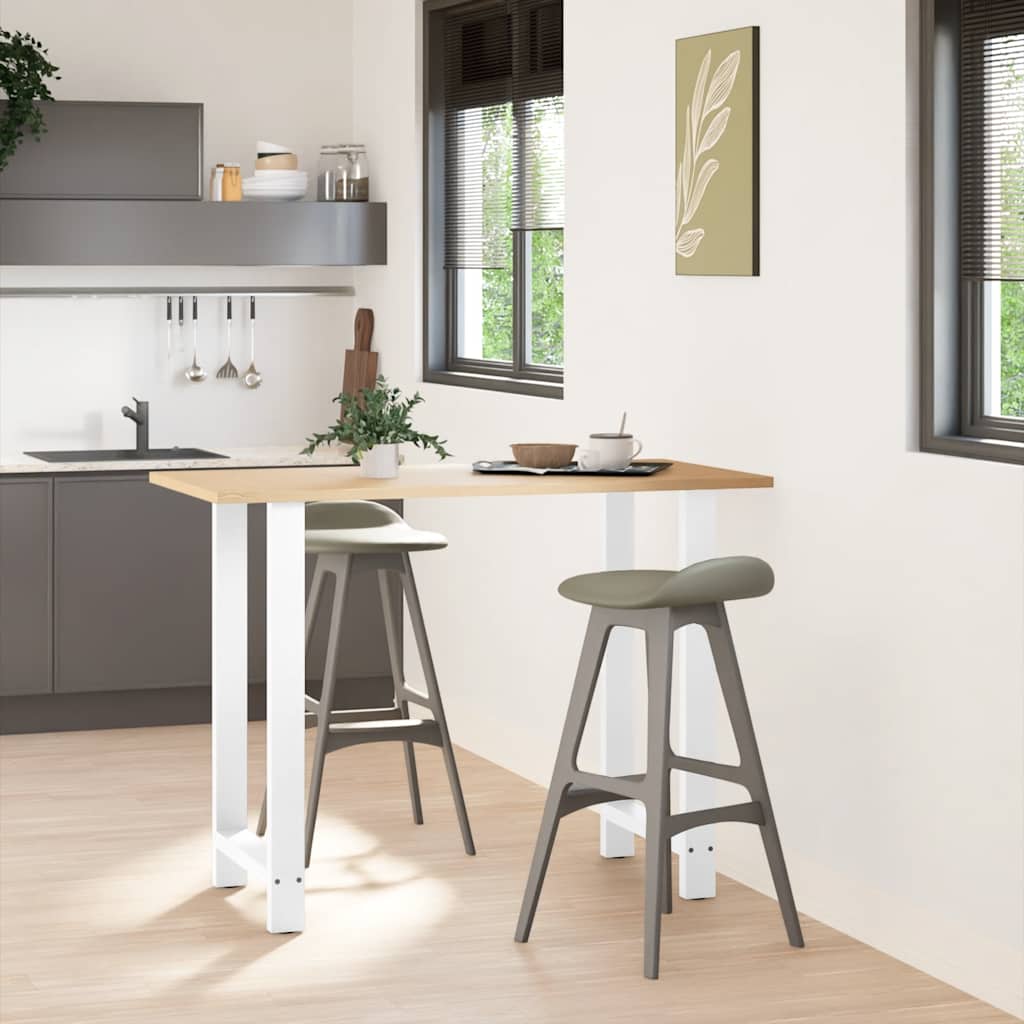 Gambe per tavolo da bar bianche 2 pz 60x(100-101) cm in acciaio