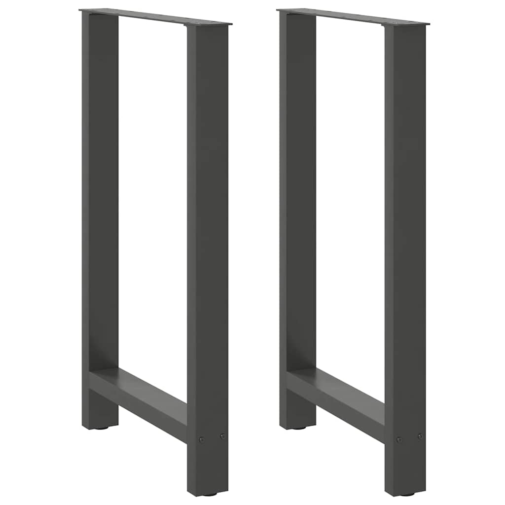 Gambe per Tavolino Antracite 2 pz 60x(100-101) cm Acciaio - homemem39
