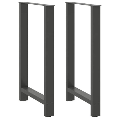 Gambe per Tavolino Antracite 2 pz 60x(100-101) cm Acciaio - homemem39