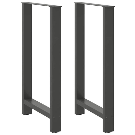 Gambe per Tavolino Antracite 2 pz 60x(100-101) cm Acciaio - homemem39