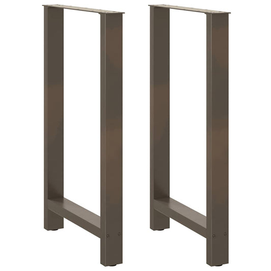Gambe per Tavolino Acciaio Naturale 2 pz 60x(100-101)cm Acciaio - homemem39