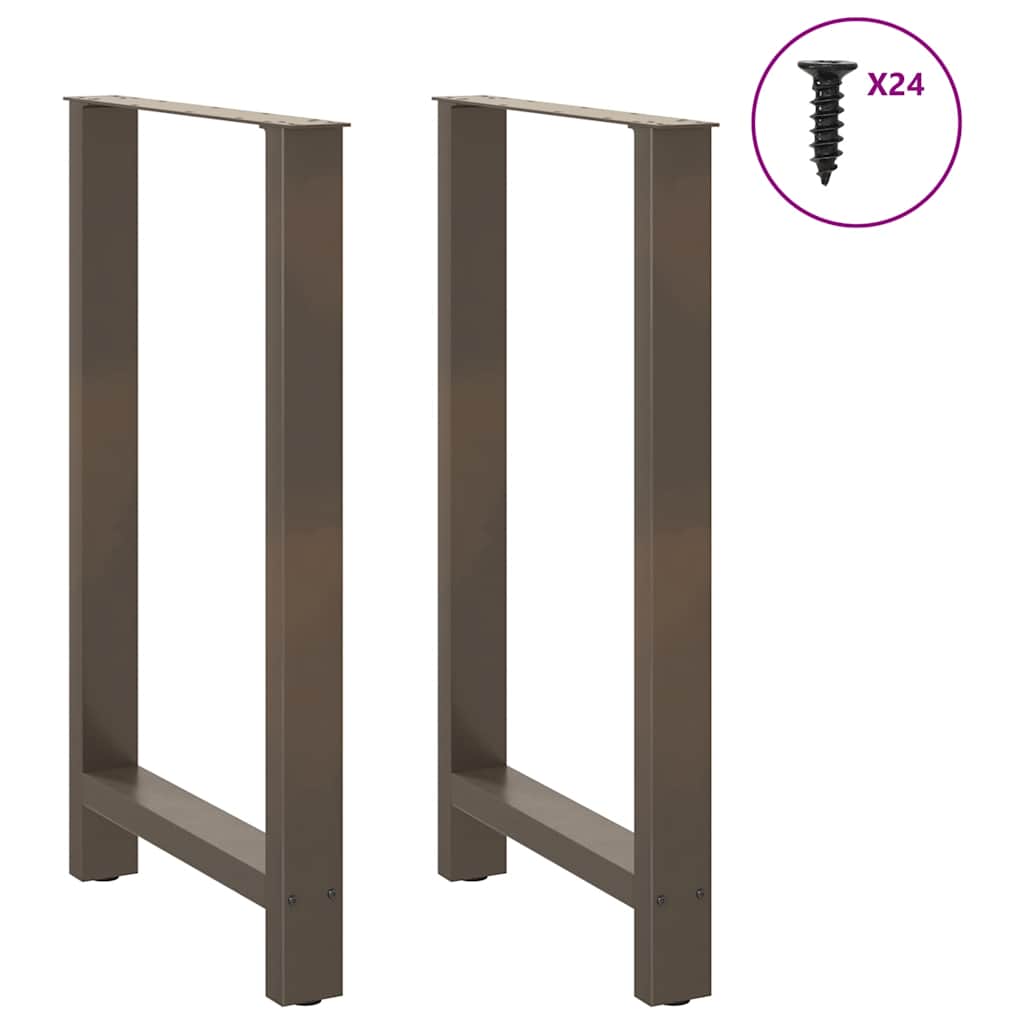 Gambe per Tavolino Acciaio Naturale 2 pz 60x(100-101)cm Acciaio - homemem39
