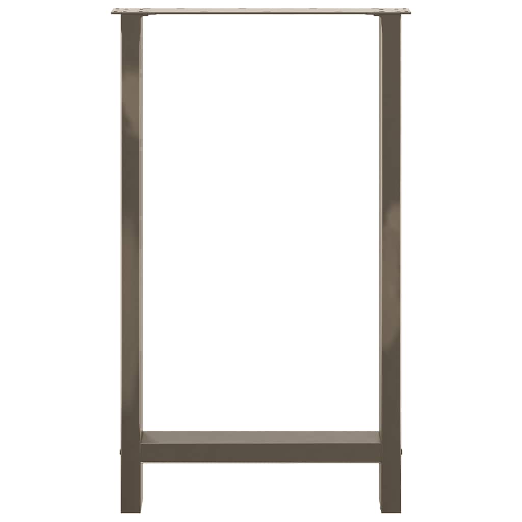 Gambe per Tavolino Acciaio Naturale 2 pz 60x(100-101)cm Acciaio - homemem39