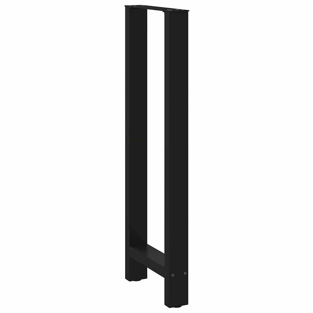 Gambe per Tavolino Nero 2 pz 40x(110-111) cm Acciaio - homemem39
