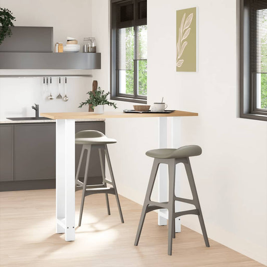 Gambe per tavolo da bar bianche 2 pz 40x(110-111) cm in acciaio