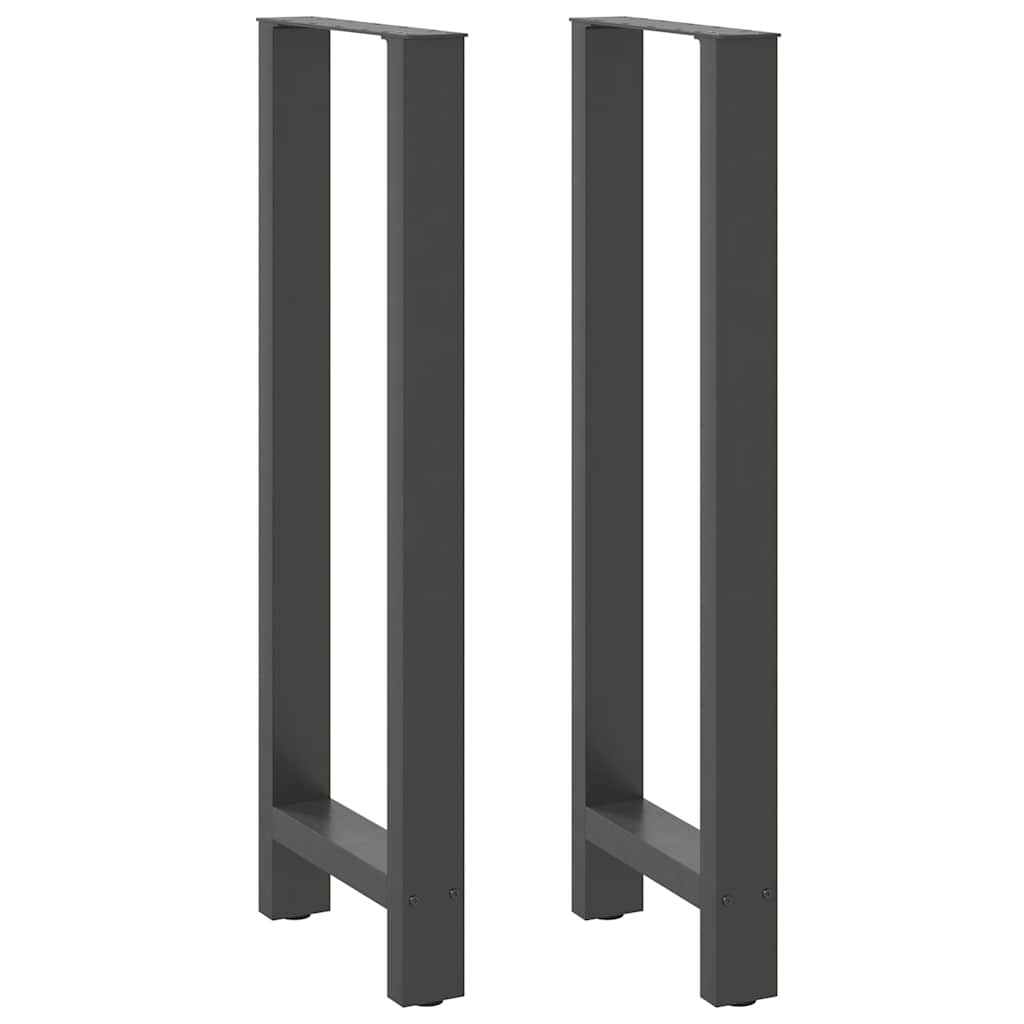 Gambe per Tavolino Antracite 2 pz 40x(110-111) cm Acciaio - homemem39