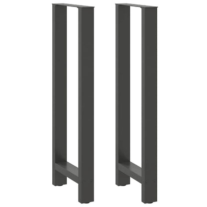 Gambe per Tavolino Antracite 2 pz 40x(110-111) cm Acciaio - homemem39