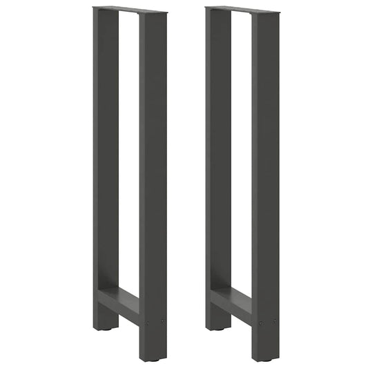 Gambe per Tavolino Antracite 2 pz 40x(110-111) cm Acciaio - homemem39