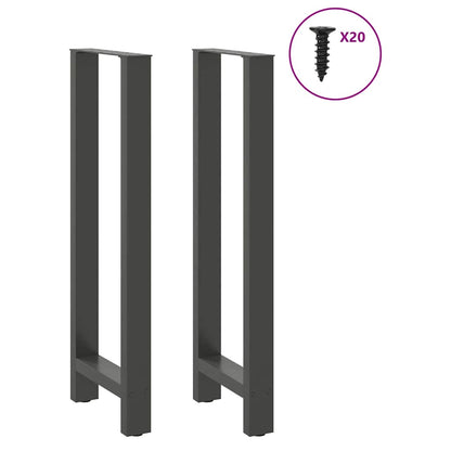 Gambe per Tavolino Antracite 2 pz 40x(110-111) cm Acciaio - homemem39
