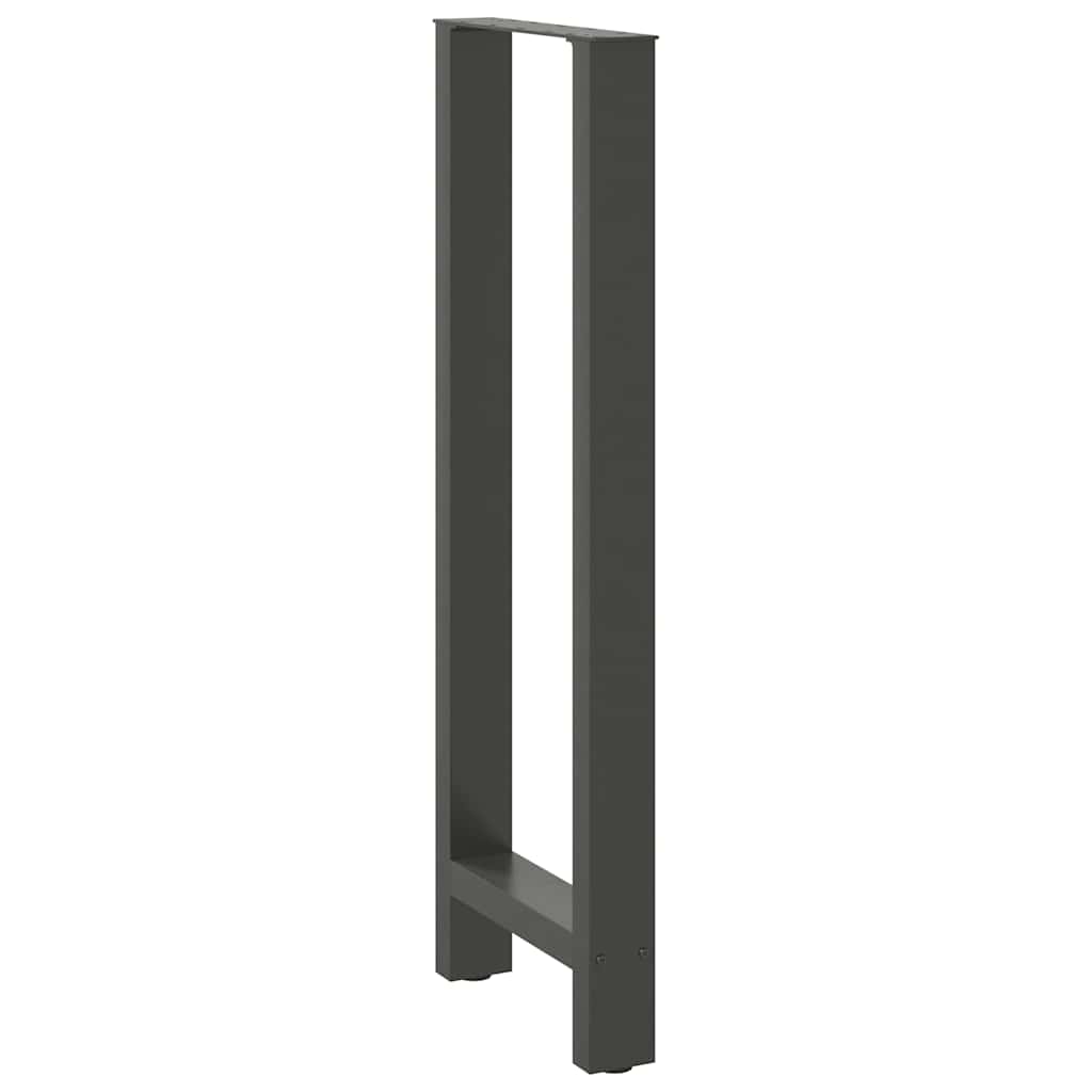 Gambe per Tavolino Antracite 2 pz 40x(110-111) cm Acciaio - homemem39
