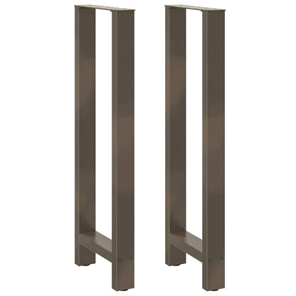 Gambe per Tavolino Acciaio Naturale 2 pz 40x(110-111)cm Acciaio - homemem39