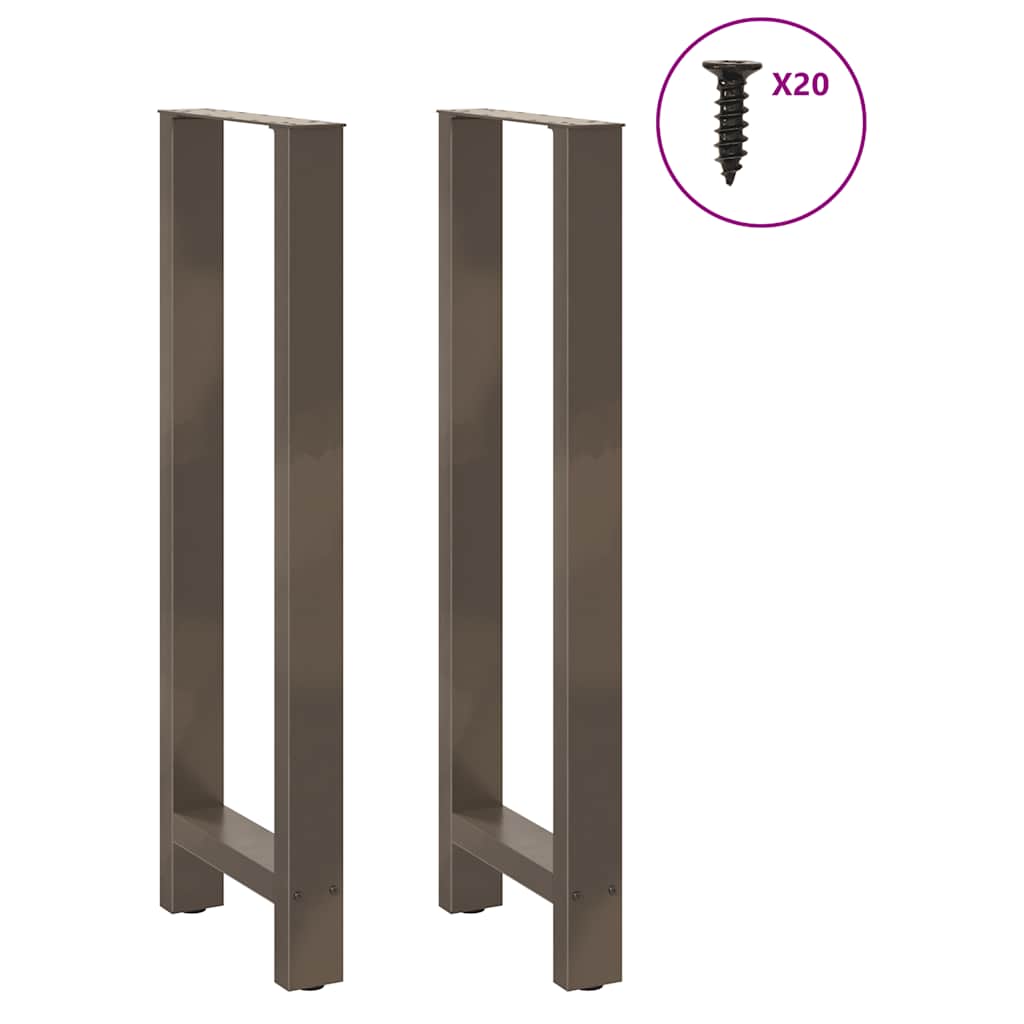Gambe per Tavolino Acciaio Naturale 2 pz 40x(110-111)cm Acciaio - homemem39