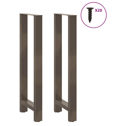 Gambe per Tavolino Acciaio Naturale 2 pz 40x(110-111)cm Acciaio - homemem39