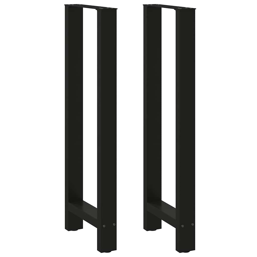 Gambe per Tavolino Nero 2 pz 50x(110-111) cm Acciaio - homemem39