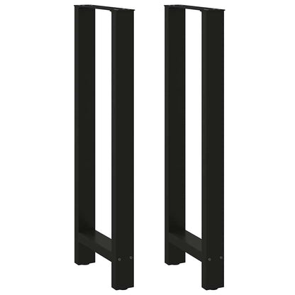 Gambe per Tavolino Nero 2 pz 50x(110-111) cm Acciaio - homemem39