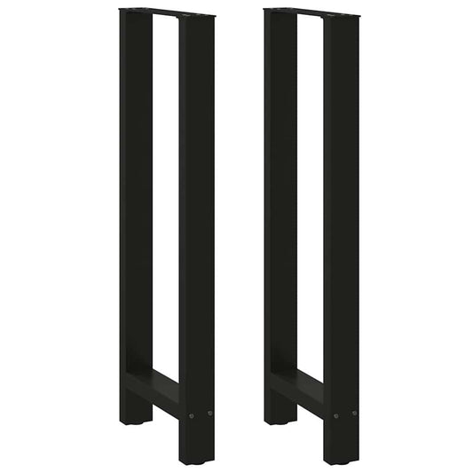 Gambe per Tavolino Nero 2 pz 50x(110-111) cm Acciaio - homemem39