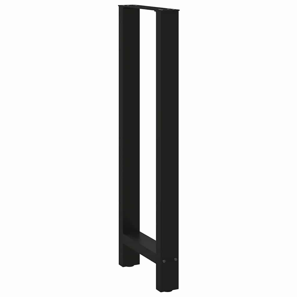 Gambe per Tavolino Nero 2 pz 50x(110-111) cm Acciaio - homemem39