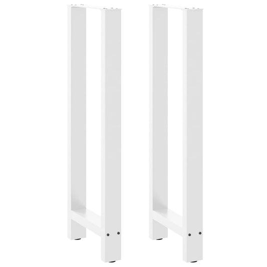 Gambe per Tavolino Bianco 2 pz 50x(110-111) cm Acciaio