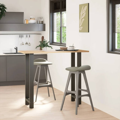 Gambe per tavolo da bar antracite 2 pz 50x(110-111) cm in acciaio