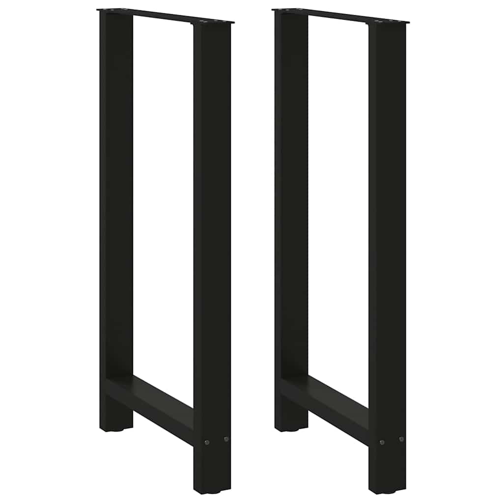 Gambe per Tavolino Nero 2 pz 60x(110-111) cm Acciaio - homemem39