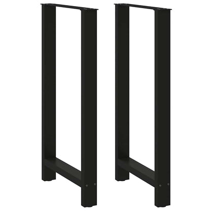 Gambe per Tavolino Nero 2 pz 60x(110-111) cm Acciaio - homemem39