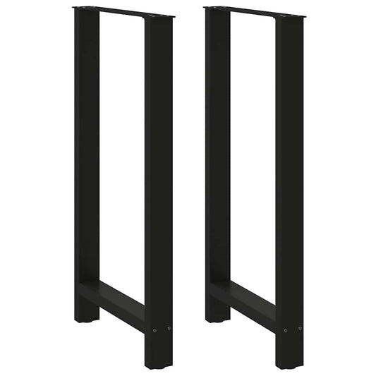 Gambe per Tavolino Nero 2 pz 60x(110-111) cm Acciaio - homemem39