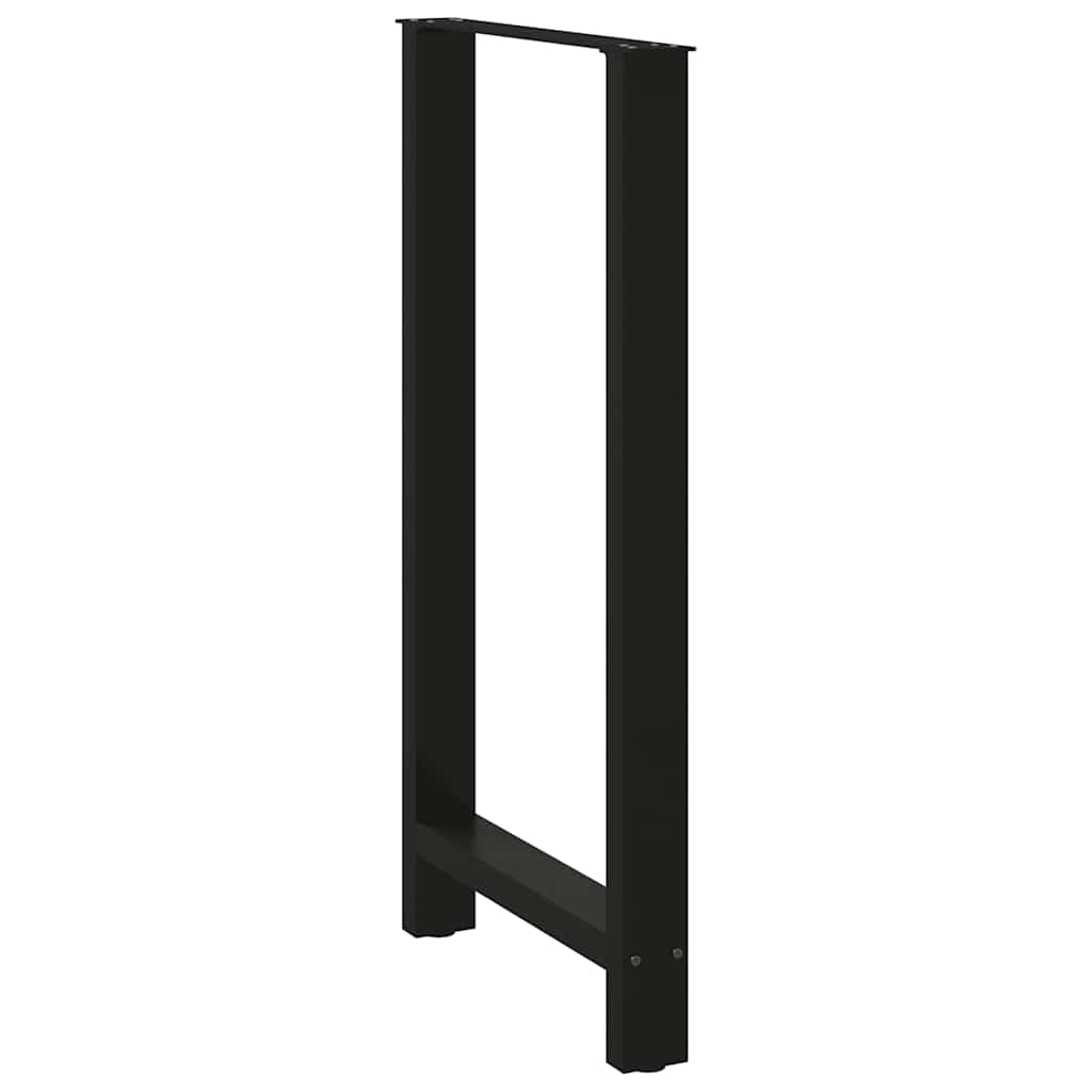 Gambe per Tavolino Nero 2 pz 60x(110-111) cm Acciaio - homemem39