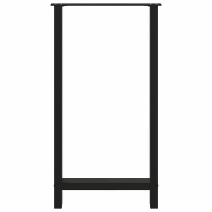 Gambe per Tavolino Nero 2 pz 60x(110-111) cm Acciaio - homemem39