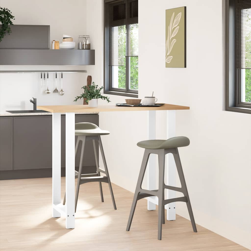 Gambe per tavolo da bar bianche 2 pz 60x(110-111) cm in acciaio