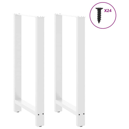 Gambe per tavolo da bar bianche 2 pz 60x(110-111) cm in acciaio